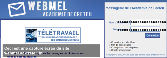 Connexion à la Messagerie de l’Académie sur webmel.ac-creteil.fr