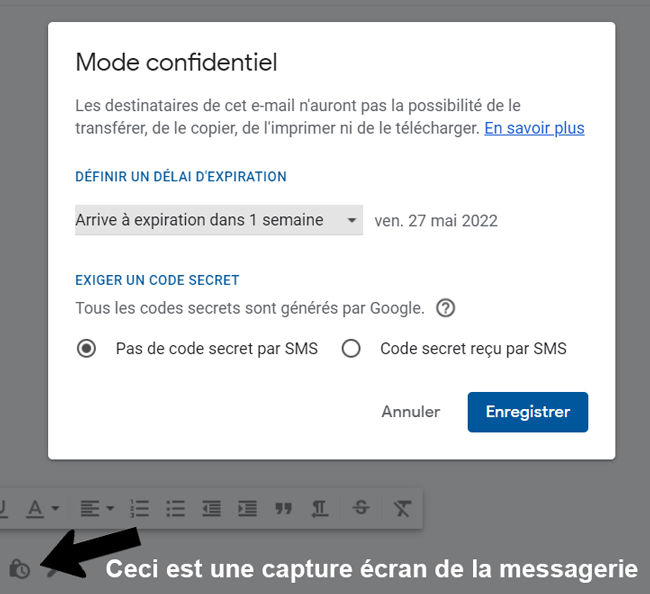 les étapes pour envoyer un mail protégé par mot de passe sur Gmail