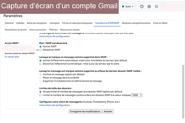 Activer le Serveur IMAP Gmail