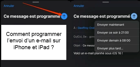 Programmer envoi mail iPhone
