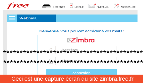 Se connecter à Zimbra Free webmail