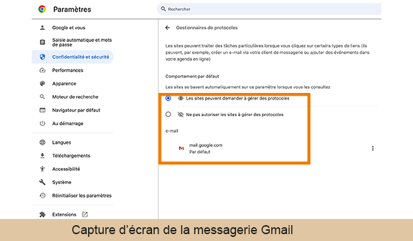 Définir Gmail comme messagerie par défaut sous windows 10 