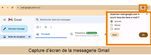 Paramétrer Gmail en messagerie par défaut