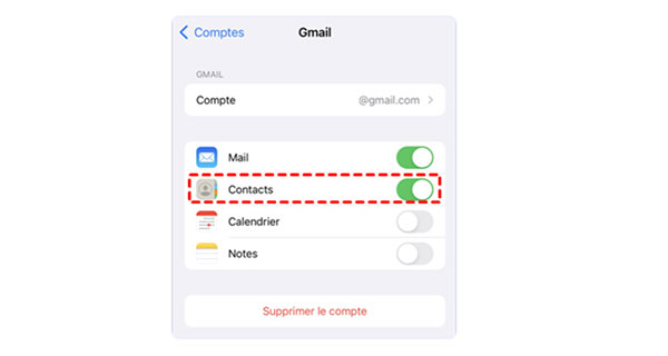 Activer la synchronisation Contact Google sur iPhone 
