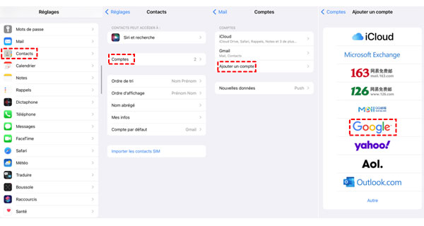 Comment synchroniser ses contacts Gmail sur iPhone